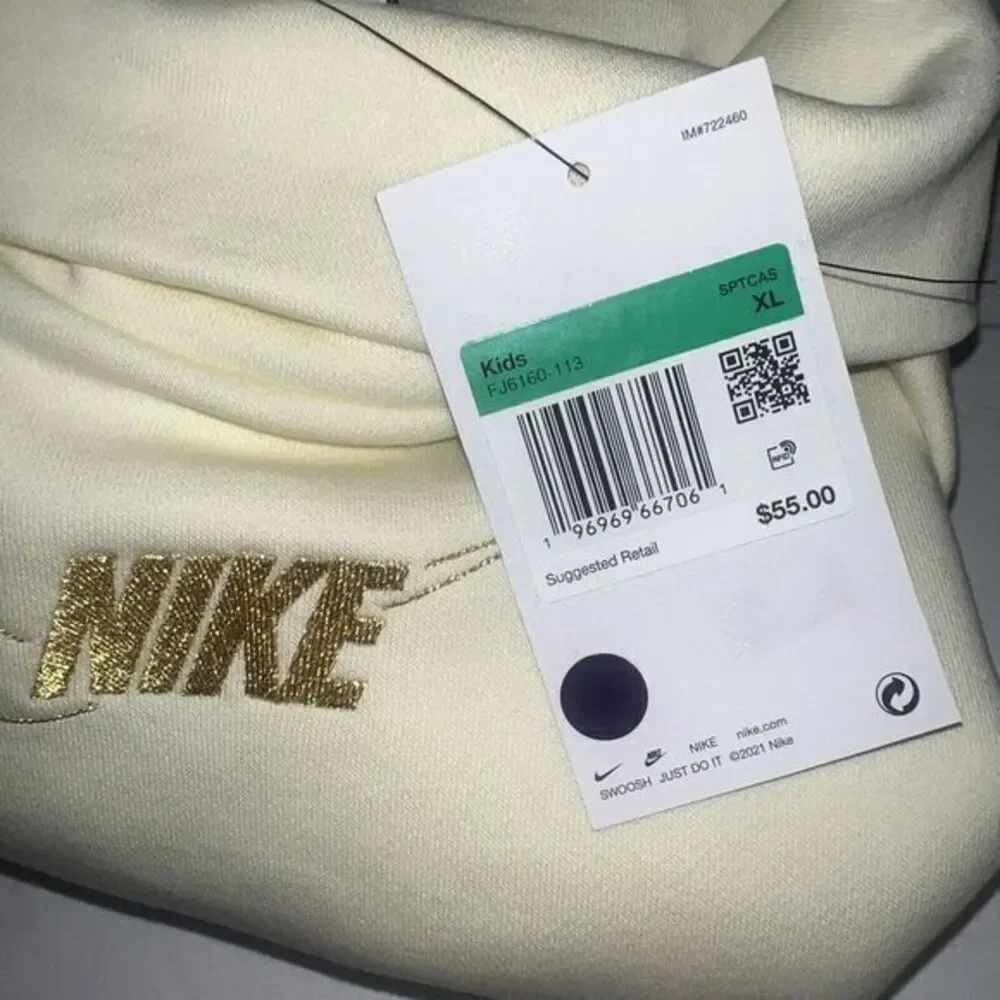 Nike Kids' Sportswear Club Fleece Mock Neck Sweatshirt XL Yellow/Gold‎ -NWT